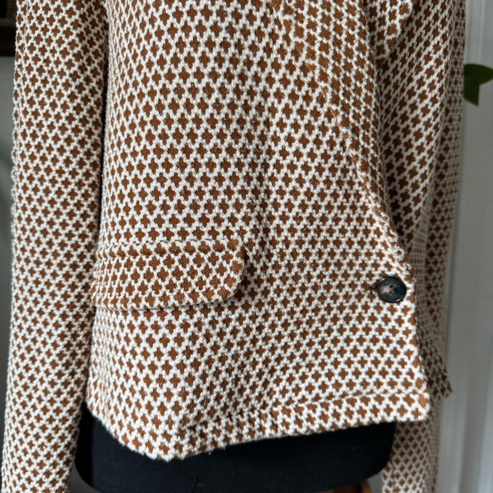 Anthropologie Maeve Cropped Knit Arabesque Blazer - Picture 7 of 11